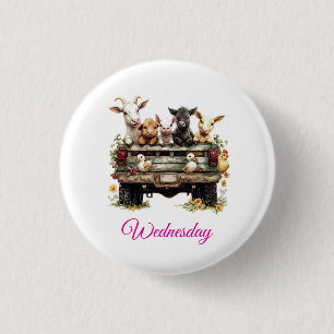 Badge Rond 2,50 Cm Ferme Animale Mignonne Sur Bouton Rond