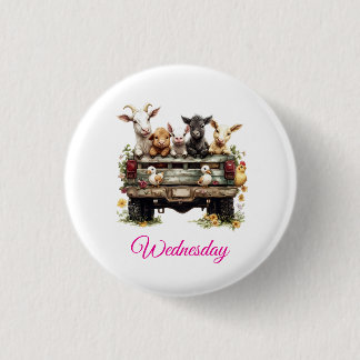 Badge Rond 2,50 Cm Ferme Animale Mignonne Sur Bouton Rond