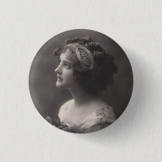 Badge Rond 2,50 Cm Fermoir plaque dame vintage