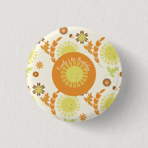 Badge Rond 2,50 Cm Fête d'anniversaire d'automne soleil d'automne