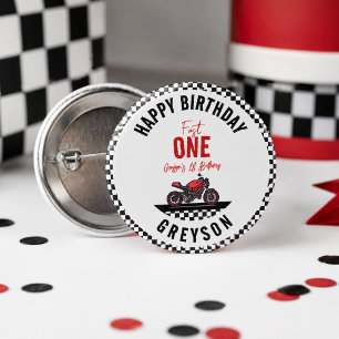Badge Rond 2,50 Cm Fête d'anniversaire de 1 an pour garçon moto de co