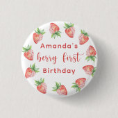 Badge Rond 2,50 Cm Fête d'anniversaire de 1 an sur le thème des frais (Devant)