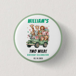 Badge Rond 2,50 Cm Fête d'anniversaire de deux ans sur le thème des a