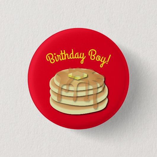 Badge Rond 2,50 Cm Fête d'anniversaire de Pancake (Devant)