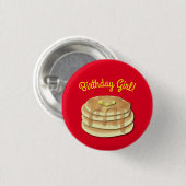 Badge Rond 2,50 Cm Fête d'anniversaire de Pancake (Devant & derrière)
