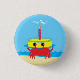 Badge Rond 2,50 Cm Fête d'anniversaire de plage pour enfants avec un