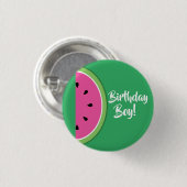Badge Rond 2,50 Cm Fête d'anniversaire de Watermelon Kid (Devant & derrière)