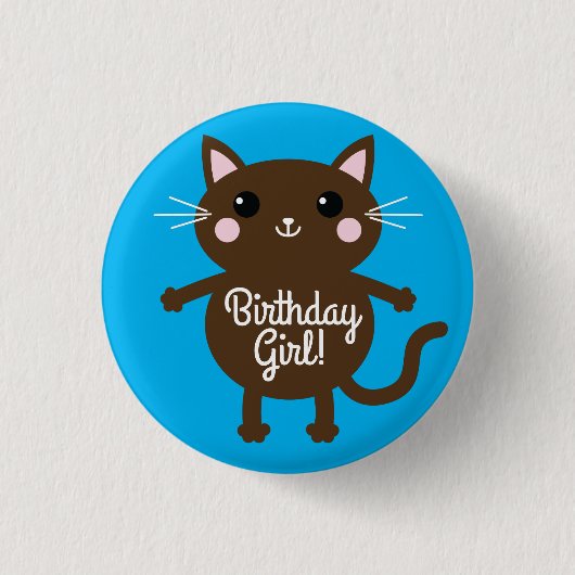 Badge Rond 2,50 Cm Fête d'anniversaire du chat (Devant)