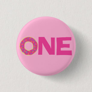 Badge Rond 2,50 Cm Fête d'anniversaire du gamin au donut Mignonne