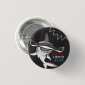 Badge Rond 2,50 Cm Fête d'anniversaire du requin marteau (Devant & derrière)