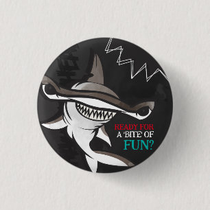 Badge Rond 2,50 Cm Fête d'anniversaire du requin marteau