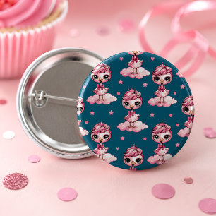 Badge Rond 2,50 Cm Fête d'anniversaire Flamant Rose