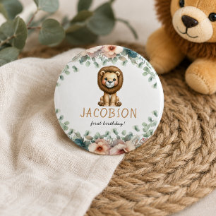 Badge Rond 2,50 Cm Fête d'anniversaire garçon thème Safari Animaux Wi