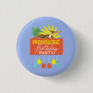 Badge Rond 2,50 Cm Fête d'anniversaire préhistorique Ptérodactyle