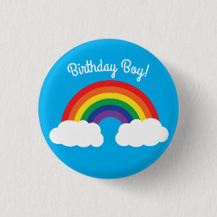 Badge Rond 2,50 Cm Fête d'anniversaire Rainbow
