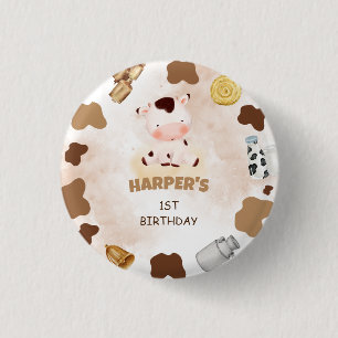 Badge Rond 2,50 Cm Fête d'anniversaire Sainte Vache