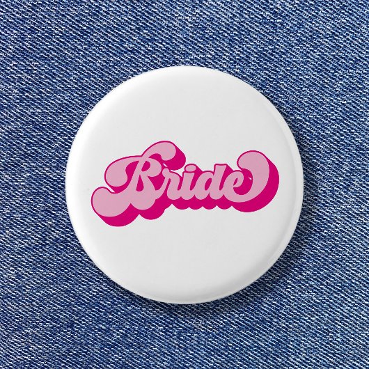 Badge Rond 2,50 Cm Fête de Bachelorette de Mariée Rose Chaud de Style