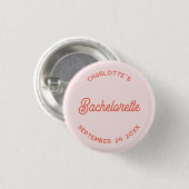 Badge Rond 2,50 Cm Fête de Bachelorette Personnalisée avec un Style M (Devant & derrière)