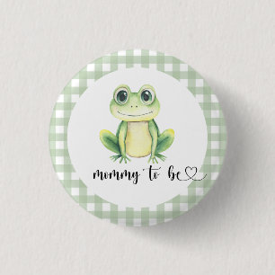 Badge Rond 2,50 Cm Fête de bébé grenouille aquarelle Maman en devenir