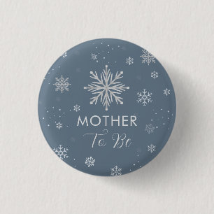 Badge Rond 2,50 Cm Fête de bébé Shower Maman Future Flocon de Neige B