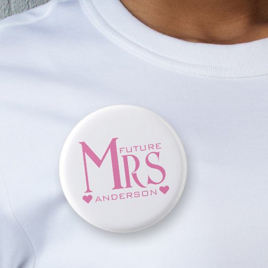 Badge Rond 2,50 Cm Fête de fiançailles de Mme Future Rose