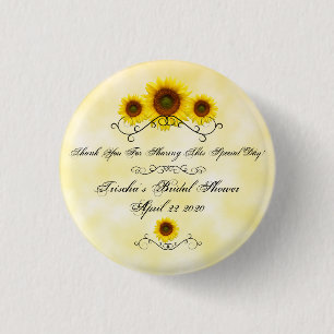 Badge Rond 2,50 Cm Fête de la mariée ronde de tournesol de bouton