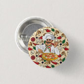 Badge Rond 2,50 Cm Fête de Pizza   (Devant & derrière)