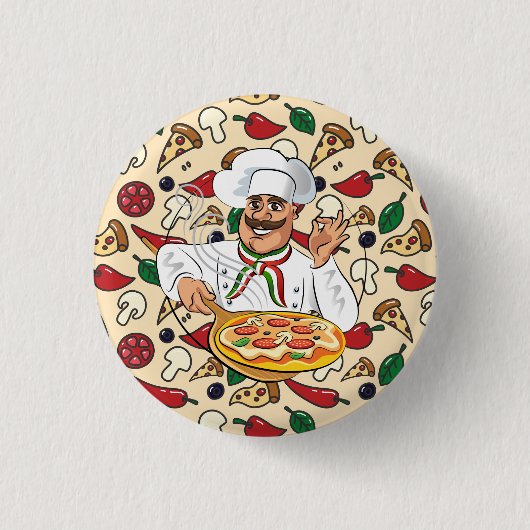 Badge Rond 2,50 Cm Fête de Pizza   (Devant)
