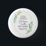 Badge Rond 2,50 Cm Fête du Baby shower géométrique et verdoyant Favor<br><div class="desc">Disponible ici :http://www.zazzle.com/selectpartysupplies</div>