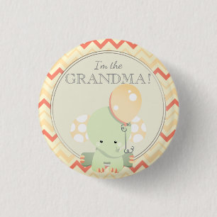 Badge Rond 2,50 Cm Fête du Baby shower sur mesure I'M THE GRANDMA