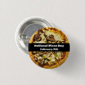 Badge Rond 2,50 Cm Fête nationale de la Pizza 9 février (Devant & derrière)