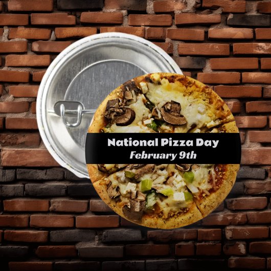 Badge Rond 2,50 Cm Fête nationale de la Pizza 9 février