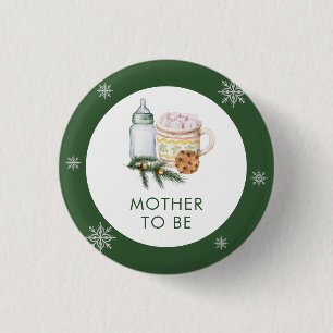 Badge Rond 2,50 Cm Fête Prénatale Bébé Flocon de Neige S'more Cookie