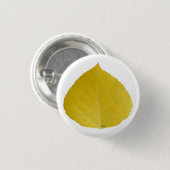 Badge Rond 2,50 Cm Feuille d'Aspen jaune #5 (Devant & derrière)