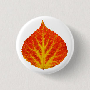 Badge Rond 2,50 Cm Feuille d'Aspen rouge et jaune #10