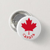 Badge Rond 2,50 Cm Feuille d'érable canadienne (Devant & derrière)