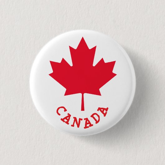 Badge Rond 2,50 Cm Feuille d'érable canadienne (Devant)