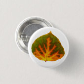 Badge Rond 2,50 Cm Feuille vert orange et jaune d'Aspen #1 (Devant & derrière)