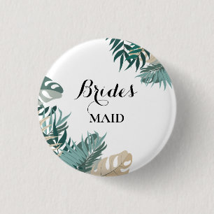 Badge Rond 2,50 Cm Feuilles tropicaux