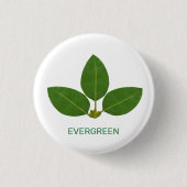 Badge Rond 2,50 Cm Feuilles verts modernes en blanc (Devant)