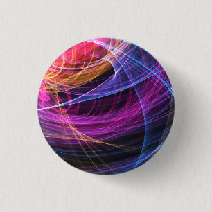 Badge Rond 2,50 Cm Feux Abstraits arc-en-ciel vortex