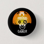 BADGE ROND 2,50 CM FIER GAMER - HALLOWEEN JEU NERD (Devant)