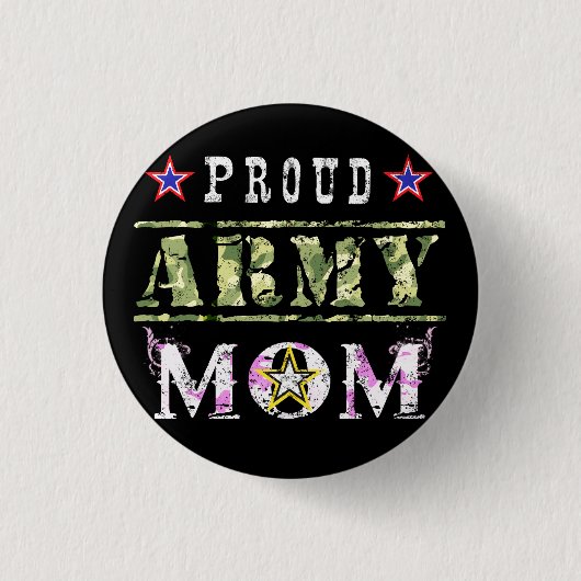 Badge Rond 2,50 Cm Fière maman de l'armée (Devant)