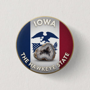 Badge Rond 2,50 Cm Fierté de l'État de l'Iowa 🦅 Emblème de faucon