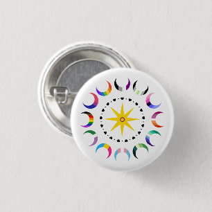 Badge Rond 2,50 Cm Fierté des croissants queer de la lune