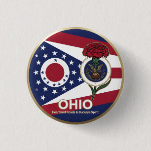 Badge Rond 2,50 Cm Fierté du patrimoine de l'État Buckeye de l'Ohio �
