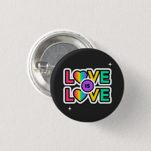 Badge Rond 2,50 Cm Fierté. L'amour est l'amour. Bouton Couleurs gai a