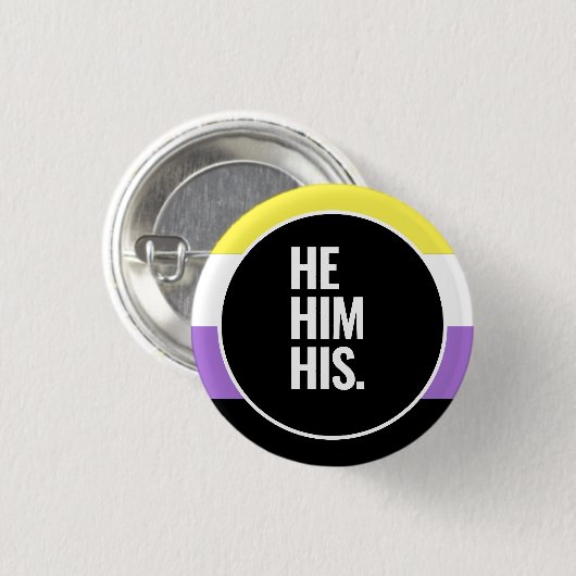 Badge Rond 2,50 Cm Fierté non binaire (Devant & derrière)