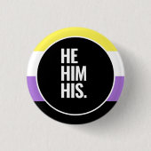 Badge Rond 2,50 Cm Fierté non binaire (Devant)