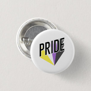 Badge Rond 2,50 Cm Fierté non binaire éclatée